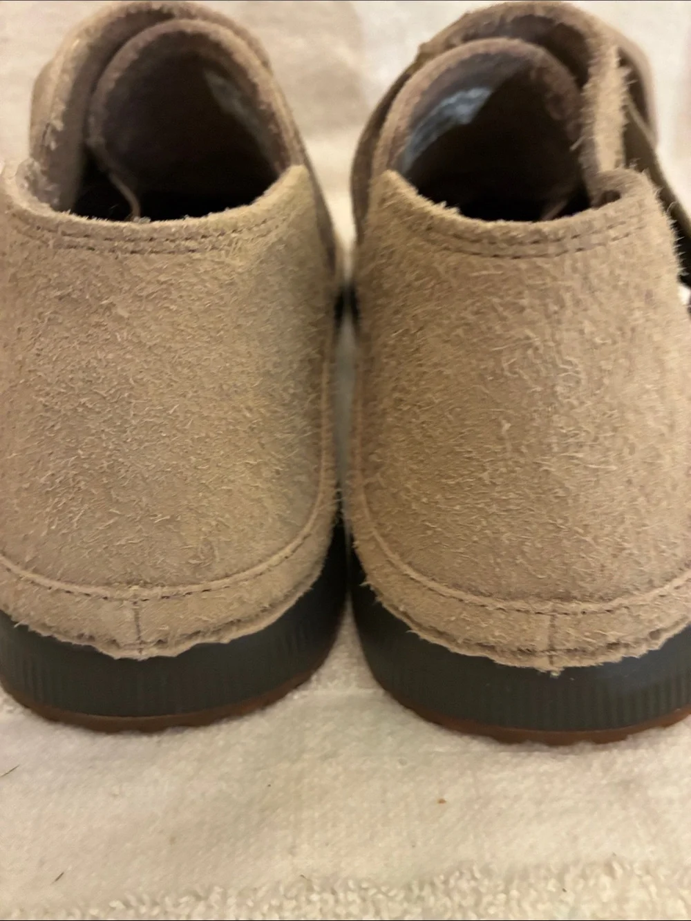 Chaco Men's Suede Casual Slip-On Shoe in Taupe adj. cross strap